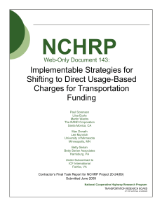NCHRP Implementable Strategies for Shifting to Direct Usage-Based Charges for Transportation