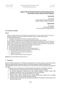 Usage of Census Results for Planning and Evaluating Various