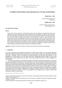 The Right to Protect Children under International Law: The Case... Academic Journal of Interdisciplinary Studies MCSER Publishing, Rome-Italy Enarda Cuni,  LL.M.