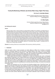 Toxicity Bio-Monitoring of Shkodra Lake Surface Water Using a Higher... Academic Journal of Interdisciplinary Studies MCSER Publishing, Rome-Italy