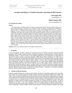 Corruption and Bribery on Transition Economies: Case Study for SEE... Academic Journal of Interdisciplinary Studies MCSER Publishing, Rome-Italy Jeton Zogjani, MSc