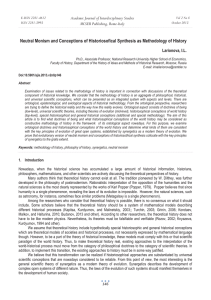 Neutral Monism and Conceptions of Historiosofical Synthesis as Methodology of... Academic Journal of Interdisciplinary Studies MCSER Publishing, Rome-Italy Larionova, I.L.