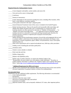 Undergraduate Syllabus Checklist (as of May 2010)