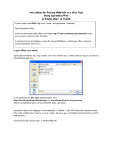 Instructions for Putting Materials on a Web Page  Using Expression Web  Jo Koster, Dept. of English