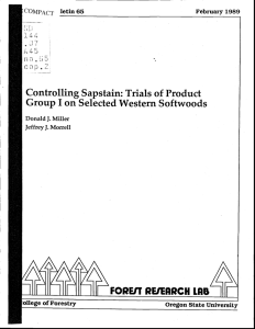 lii Group I Controlling Sapstain: Trials of Product on Selected Western Softwoods