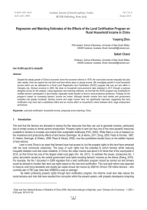 Regression and Matching Estimates of the Effects of the Land... Rural Household Income in China