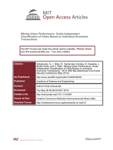 Mining Urban Performance: Scale-Independent Classification of Cities Based on Individual Economic Transactions