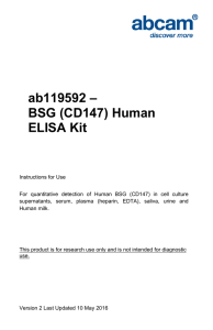 ab119592 – BSG (CD147) Human ELISA Kit