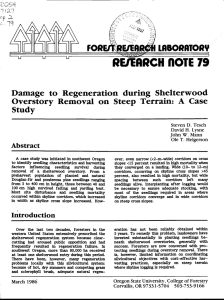 RE/BIRCH flOTE 79 Terrain: A Case Overstory Damage to Regeneration during Shelterwood