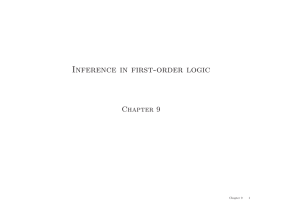 Inference in first-order logic Chapter 9 1