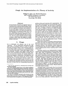 Pengi: lementation of  a  Theory  of  Activity