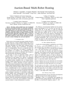 Auction-Based Multi-Robot Routing