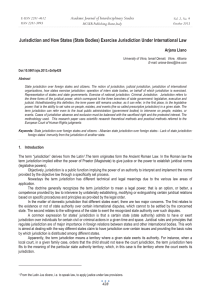 Jurisdiction and How States (State Bodies) Exercise Jurisdiction Under International... Academic Journal of Interdisciplinary Studies Arjana Llano E-ISSN 2281-4612