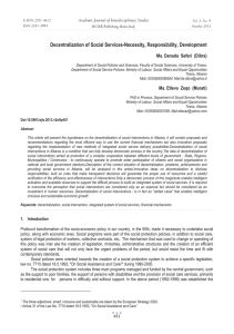 Decentralization of Social Services-Necessity, Responsibility, Development Academic Journal of Interdisciplinary Studies