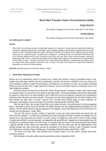 “Bona Fides” Principle’s Value in Pre-Contractual Liability Ergysa Ikonomi Jonada Zyberaj