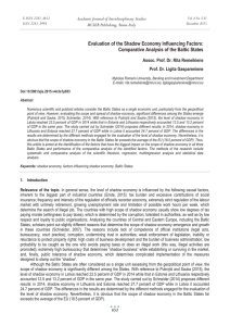 Evaluation of the Shadow Economy Influencing Factors: MCSER Publishing, Rome-Italy