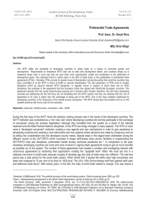 Preferential Trade Agreements Academic Journal of Interdisciplinary Studies MCSER Publishing, Rome-Italy