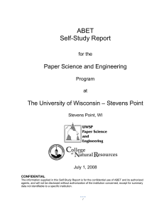 ABET Self-Study Report Paper Science and Engineering