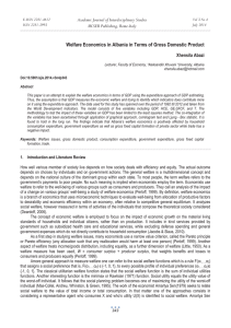 Welfare Economics in Albania in Terms of Gross Domestic Product