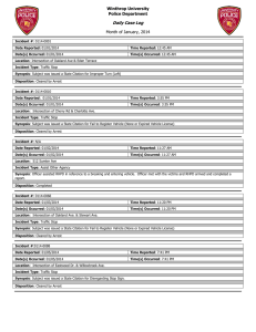 Daily Case Log Winthrop University Police Department