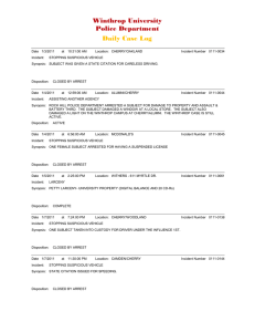 Winthrop University Police Department Daily Case Log