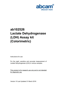 ab102526 Lactate Dehydrogenase (LDH) Assay kit (Colorimetric)