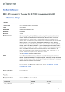 LDH-Cytotoxicity Assay Kit II (500 assays) ab65393 Product datasheet 11 References 1 Image