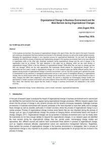 Organizational Change in Business Environment and the MCSER Publishing, Rome-Italy