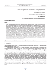 Talent Management and Organizational Quality Improvement Academic Journal of Interdisciplinary Studies