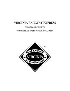VIRGINIA RAILWAY EXPRESS FINANCIAL STATEMENTS