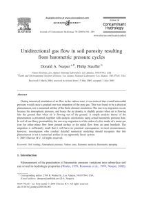 Unidirectional gas flow in soil porosity resulting from barometric pressure cycles