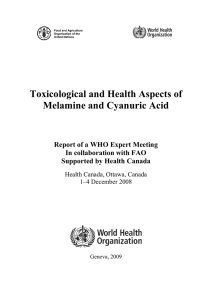 Toxicological and Health Aspects of Melamine and Cyanuric Acid