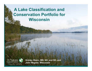 A Lake Classification and Conservation Portfolio for Wisconsin