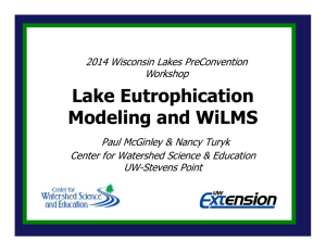 Lake Eutrophication Modeling and WiLMS