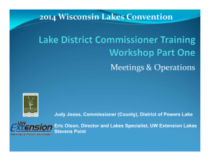 2014 Wisconsin Lakes Convention Meetings &amp; Operations