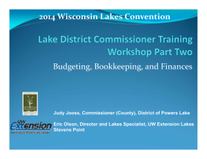 2014 Wisconsin Lakes Convention Budgeting, Bookkeeping, and Finances