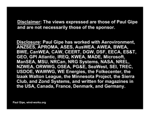 Disclaimer: The views expressed are those of Paul Gipe