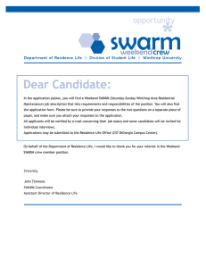 In the application packet, you will find a Weekend SWARM... Maintenance) job description that lists requirements and responsibilities of the...