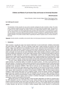 Children and Wards of Low Income Class and Access to... Academic Journal of Interdisciplinary Studies MCSER Publishing, Rome-Italy Alfred Kuranchie