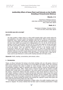 Antifertility Effect of Some Plant Leaf Extracts on the Prolific