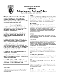 Football Tailgating and Parking Policy Intercollegiate Athletics