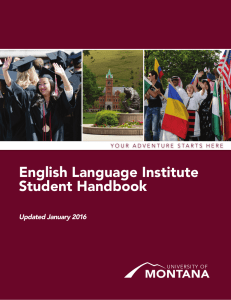 English Language Institute Student Handbook Updated January 2016