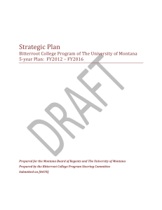 Strategic Plan Bitterroot College Program of The University of Montana
