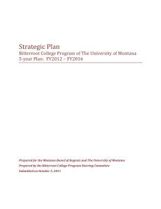 Strategic Plan Bitterroot College Program of The University of Montana
