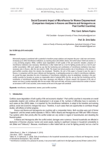 Social Economic Impact of Microfinance for Women Empowerment