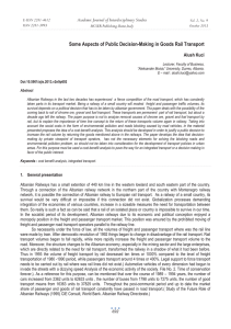 Some Aspects of Public Decision-Making in Goods Rail Transport Alush Kuci