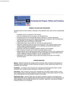 Purchasing Card Program Policies and Procedures