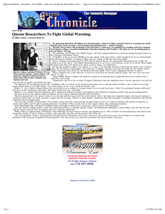 Queens Chronicle - Classifieds - 04/17/2008 - &lt;font size=+2&gt;Queens Researchers...