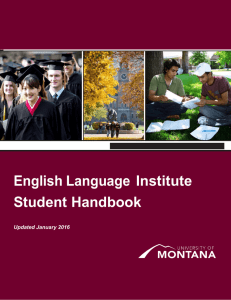 English Language  Institute Student Handbook  Updated January 2016