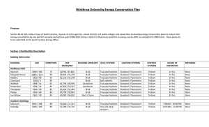 Winthrop University Energy Conservation Plan  Purpose: